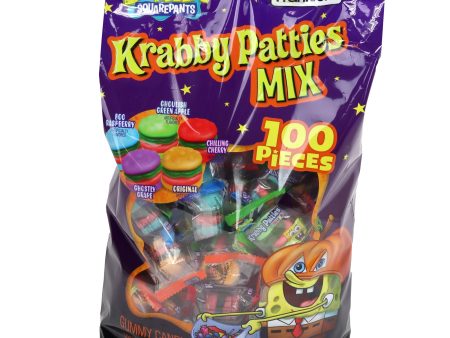 SpongeBob SquarePants Krabby Patty 100 Count Gummy Candy Halloween Bag For Discount