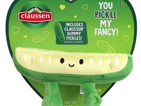 Claussen Pickle Gummy Candy Heart Box with Plush Hot on Sale