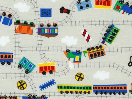 Trains Fabric by the yard on Sale