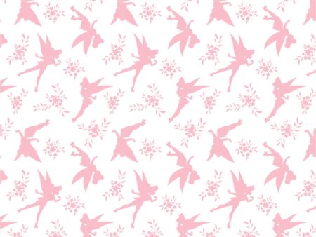 Disney Princess Tinker Bell Tink Silhouette Fabric by the yard Supply