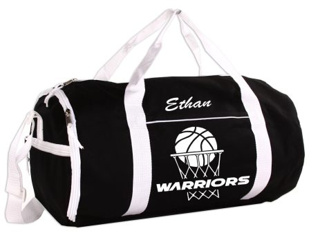 Personalized Sport Gym Roll Duffel Bag - Basketball (Available in 4 Colors) For Sale