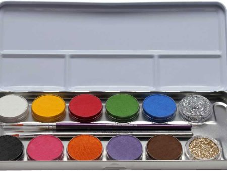 Schmink Palette 12er-Kombi mit Glitzer Online Sale