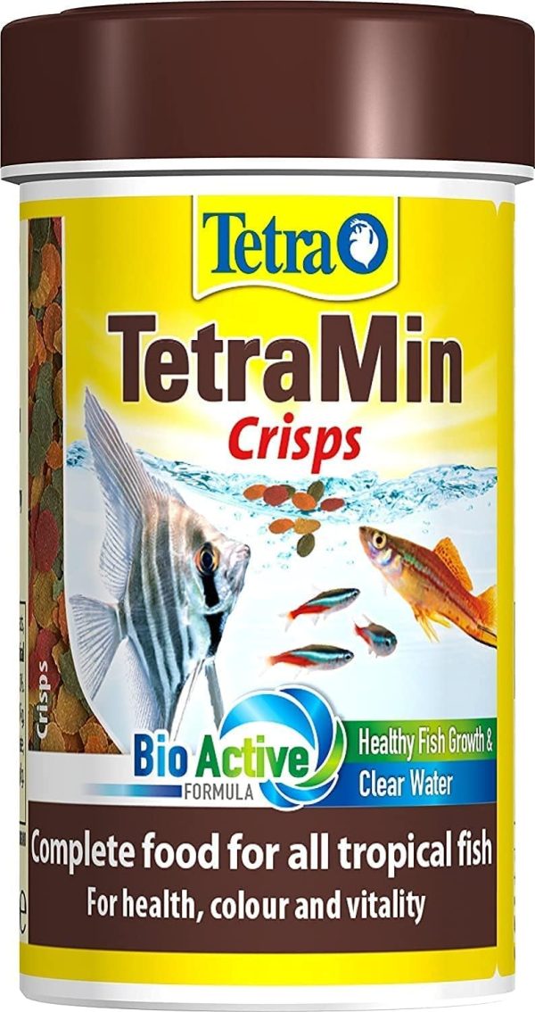 Tetra Min Crisps Fish Food, Complete Fish Food for All Tropical Fish with Clean and Clear Water Formula, 100 ml Sale