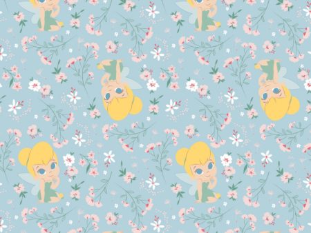 Disney Princess Tinker Bell and Peter Pan Neverland Gardens Fabric by the yard Cheap