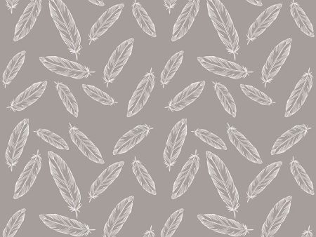 By Popular Demand Woodland Feathers Gray Fabric by the yard Discount