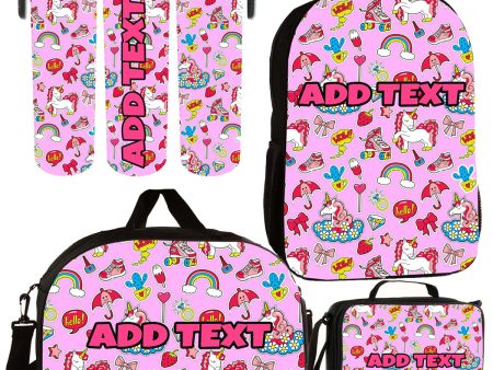 Personalized Backpacks, Lunch Bags, Duffel Bags, or Water Bottles with Full-Color - Unicorn Stickers For Cheap