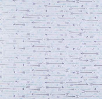 Aztec Multi Horizontal Arrow White Aqua Geometric Fabric by the yard on Sale