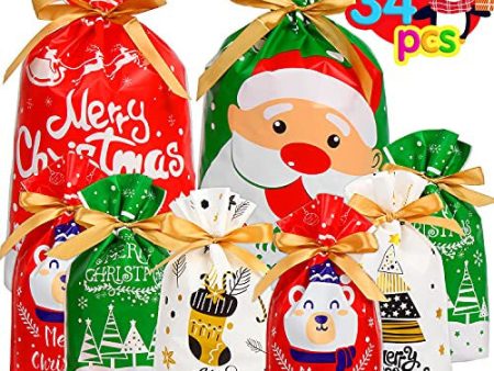 VEYLIN Christmas Drawstring Bags 34 PCS For Cheap