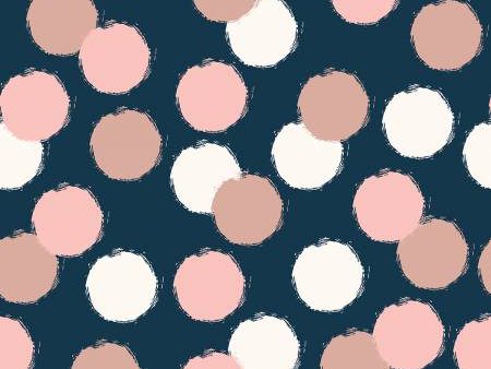 Blush by Jen Allyson Navy Blush Dots Fabric by the yard For Sale