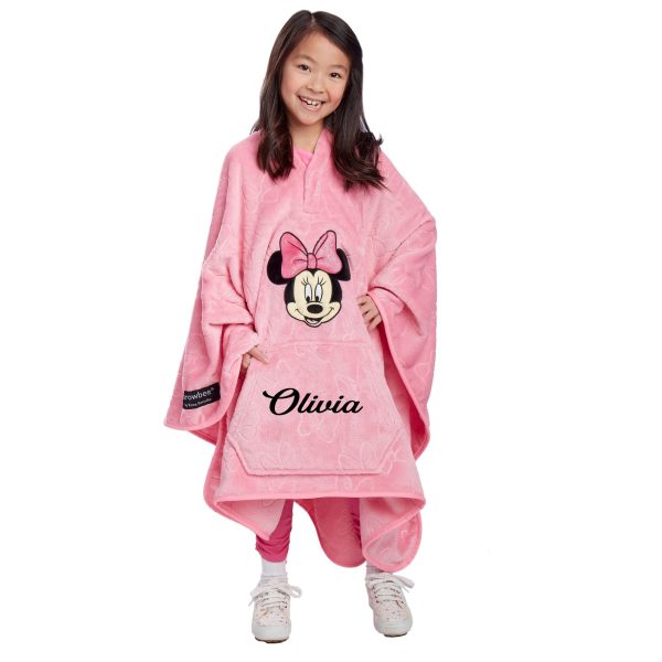 Personalized Minnie Mouse Throwbee® 50  x 60  Wearable Plush Throw Online Hot Sale