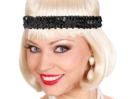 Charleston Pailletten Stirnband schwarz For Discount