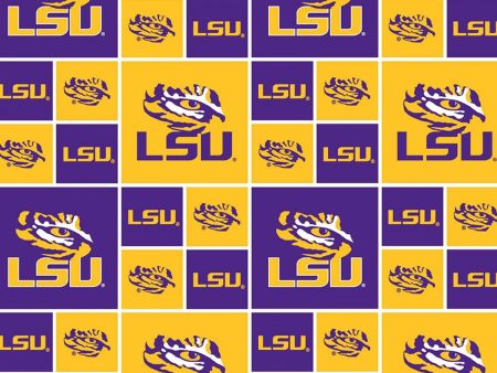 Louisiana State University Tigers Cotton Fabric by the yard Hot on Sale