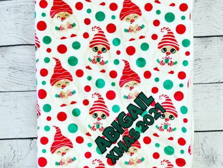 Personalized Embroidered Plush Holiday Baby Blanket - Gnomes Hot on Sale