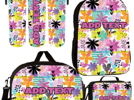 Personalized Backpacks, Lunch Bags, Duffel Bags, or Water Bottles with Full-Color - Flower Love For Cheap