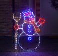  1m Twinkling Flexibright Christmas Snowman Silhouette Indoor Outdoor Freestanding Wall Mounted 380 Multi LED Decoration Discount