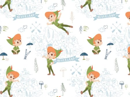 Peter Pan and Tinker Bell Neverland Adventures Fabric by the yard Hot on Sale