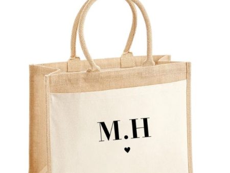 PERSONALISED Jute Bag **initials only Hot on Sale