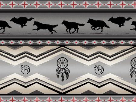 Tucson Aztec Wolves Fabric by the yard Online now