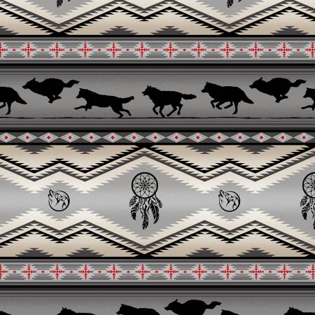 Tucson Aztec Wolves Fabric by the yard Online now