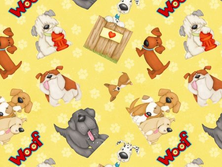 Toss Dogs Puppy Animals Fabric by the yard Online now