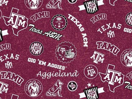 Texas A&M Aggies NCAA Home State Cotton Fabric by the yard Online