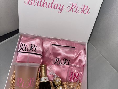 Pink Prosecco Satin Gift Box For Sale