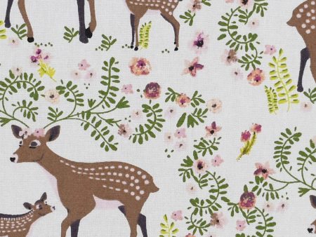 Woodland Floral Petunia Deer Fabric by the yard Online Hot Sale