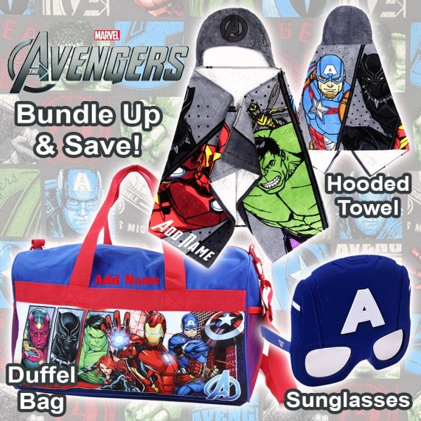 Personalized 3-Piece Lil  Splasher Gift Bundle - Avengers (Captain America) Fashion