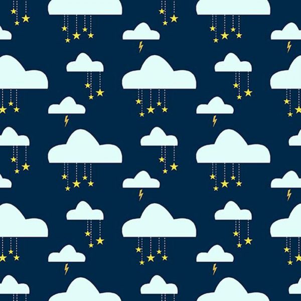 Swinging on a Star Clouds Stars Fabric by the yard For Cheap