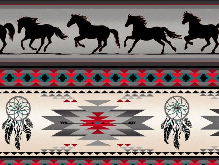 Tucson Aztec Horses Fabric by the yard on Sale