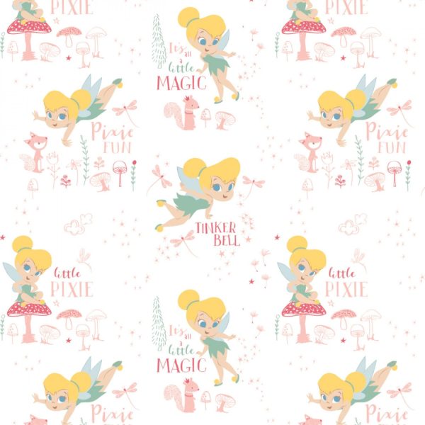 Disney Princess Tinker Bell and Peter Pan Pixie Magic Fabric by the yard For Discount