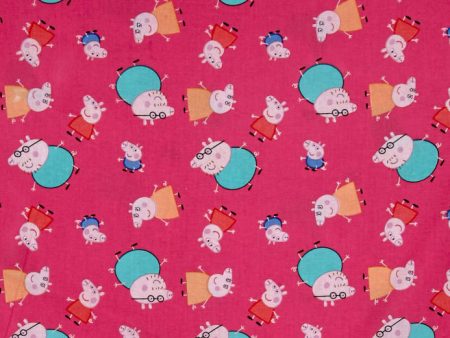 Disney Pig Peppa One Big Family Fabric by the yard For Discount