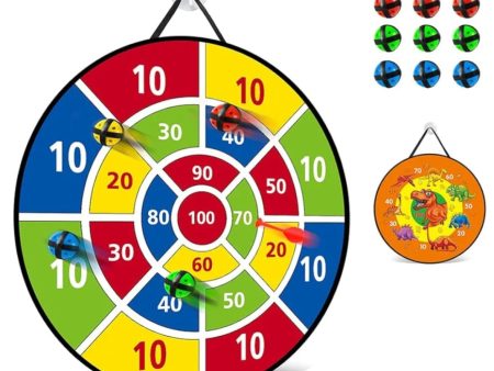 Tuko 26  Large Dart Board Game Set for Kids with 9 Sticky Balls, Indoor Outdoor Fun Party Favor Toy for Boys Girls Supply