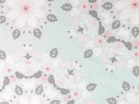 Aqua Pink Damask Floral Fabric by the yard Hot on Sale