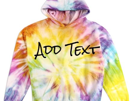 Personalized Neon Tie Dye Fleece Pullover Hooded Sweatshirt - Rainbow Pastel Online