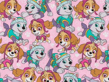 Nickelodeon Paw Patrol Alpha Packed Pink Fabric by the yard Supply