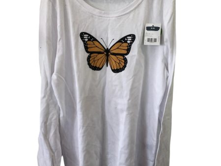 Butterfly T-Shirt White Long Sleeved Supply