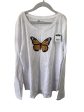 Butterfly T-Shirt White Long Sleeved Supply