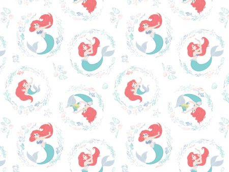 Disney Princess Little Mermaid Ariel Swirl Fabric by the yard For Discount