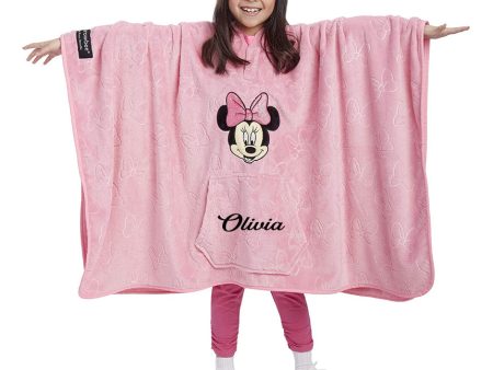 Personalized Minnie Mouse Throwbee® 50  x 60  Wearable Plush Throw Online Hot Sale