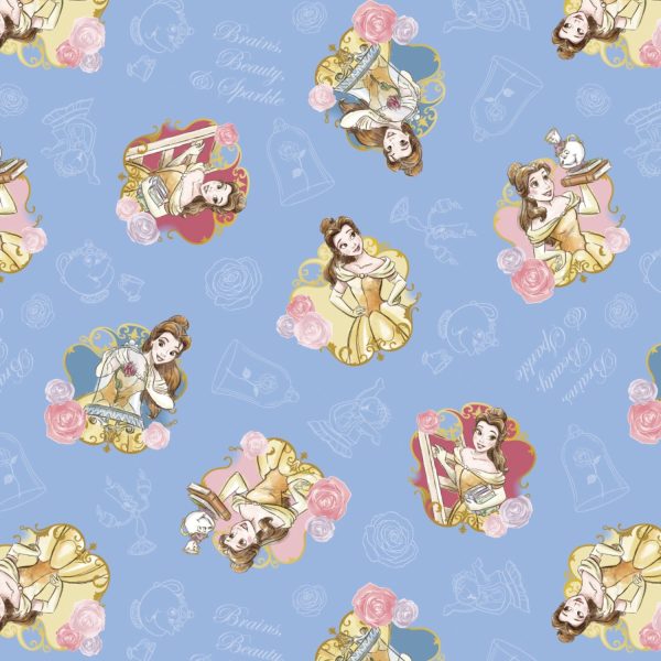 Disney Princess Belle Brains Beauty and the Beast Fabric by the yard Online Hot Sale