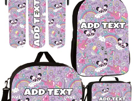 Personalized Backpacks, Lunch Bags, Duffel Bags, or Water Bottles with Full-Color - Panda Rainbow Online Hot Sale