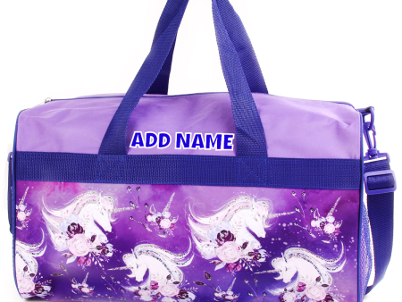 Personalized Kid s Travel Duffel Bag - Floral Unicorn Discount