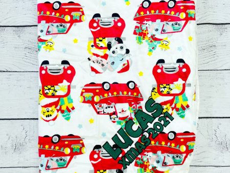 Personalized Embroidered Plush Holiday Baby Blanket - Cars Supply