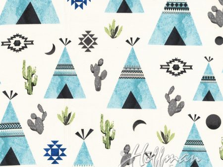 Teepee Cactus Floral Flowers Fabric by the yard on Sale