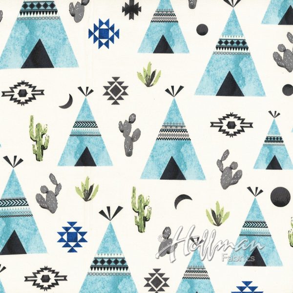 Teepee Cactus Floral Flowers Fabric by the yard on Sale