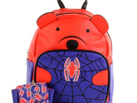 Marvel Spider-Man Bear Women s PU Mini Backpack with Detachable Coin Purse Hot on Sale