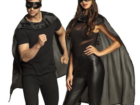 Superhero Set Cape und Maske Schwarz on Sale