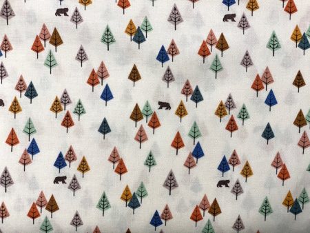 Bear Hug Woodland Leaves Fabric by the yard For Cheap