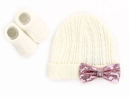 Baby Girl s Knit Hat & Booties Set (non-personalized) Online Hot Sale